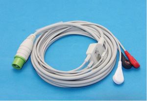 Fukuda Denshi DS5100 háromvezetékes EKG kábel, IEC / AHA, klip / Snap