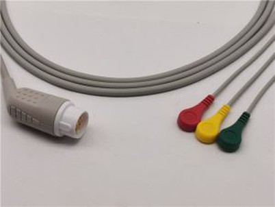 A Philips kompatibilis EKG-kábel-vezetékei 3 vezetékkel bepattinthatók