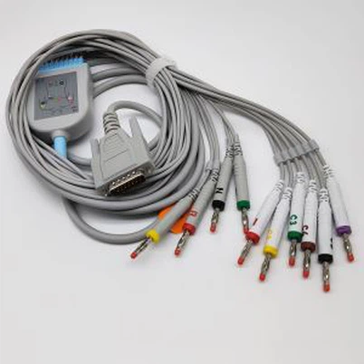A Carewell 15 tűs AHA / IEC 10 vezetékű EKG kábel